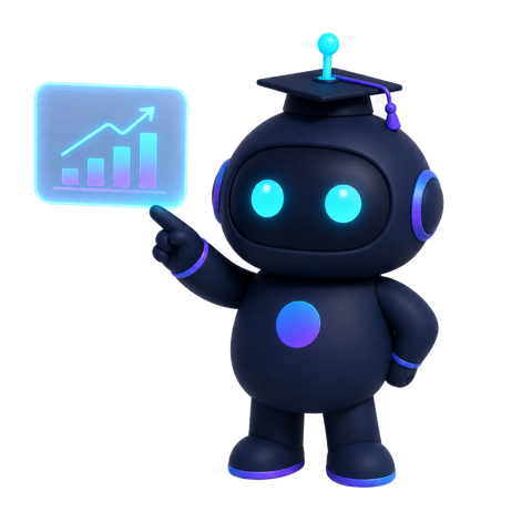 説明するマスコットキャラクター